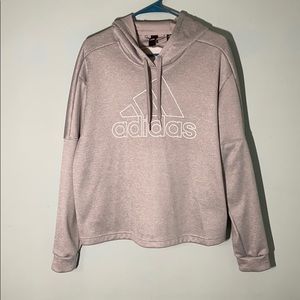 Adidas womens gray hoodie sweatshirt
